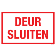 Pictogram deur sluiten tekst rood wit