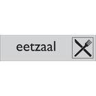 Pictogram eetzaal tekst zwart grijs zelfklevende pvc