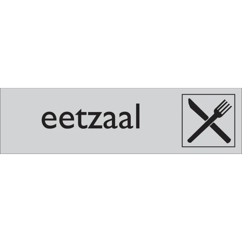 Pictogram eetzaal tekst zwart grijs zelfklevende pvc