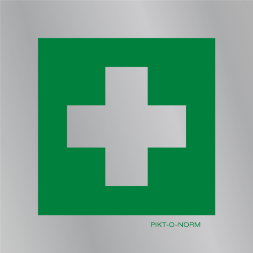 Pictogram EHBO koffer groen wit aluminium volgens ISO 7010