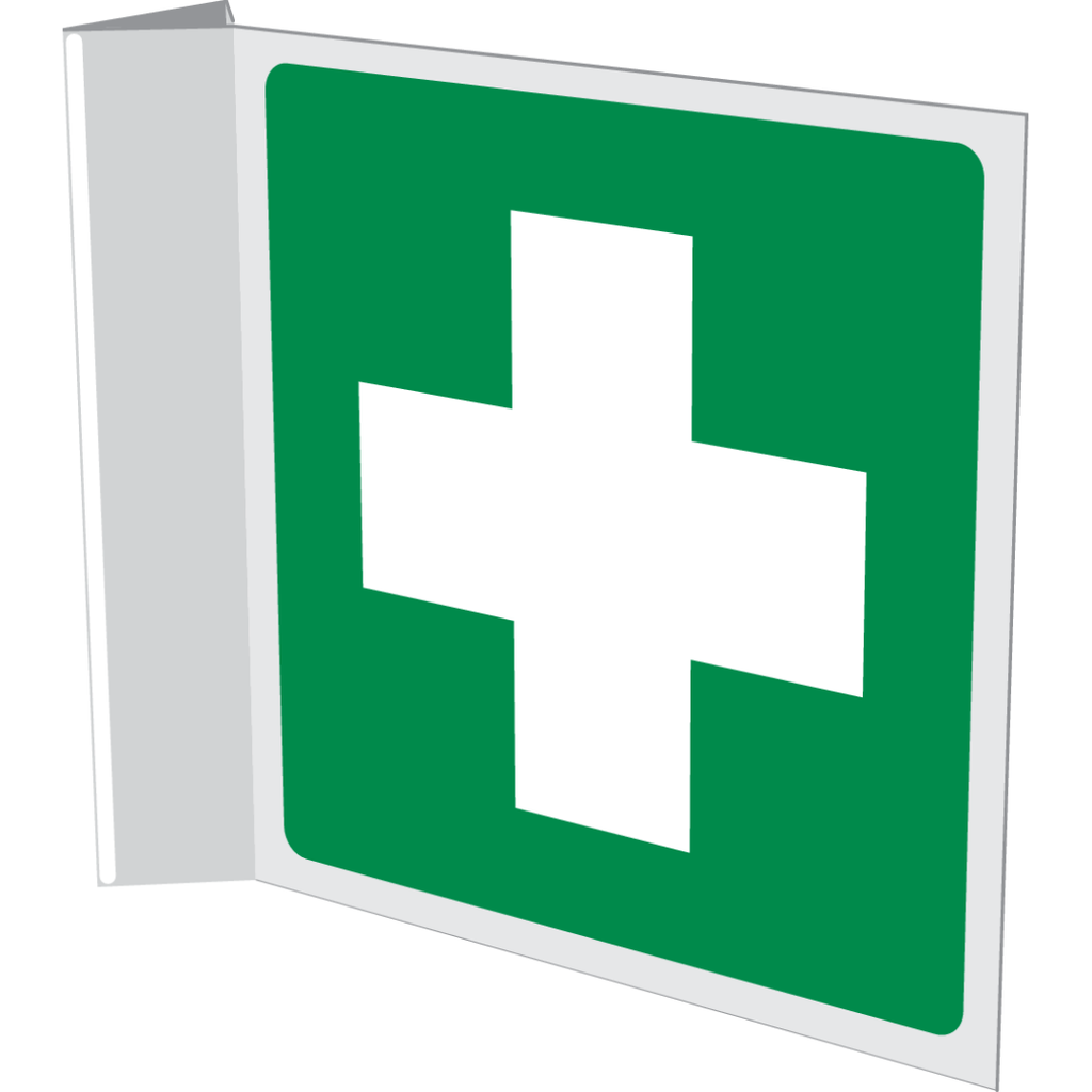 Pictogram EHBO koffer groen wit pvc haaks gemonteerd volgens ISO 7010