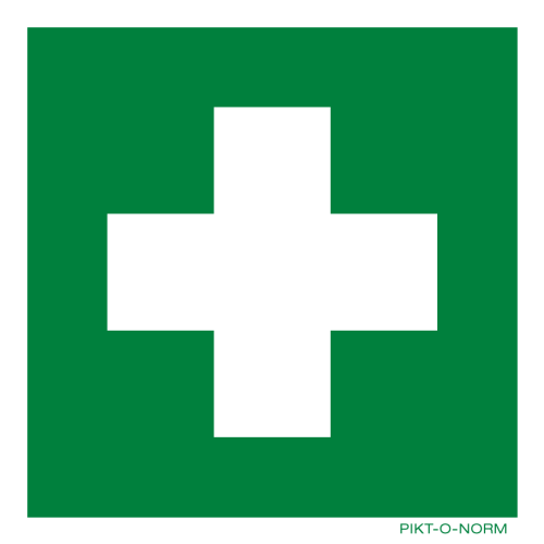 Pictogram EHBO koffer groen wit volgens ISO 7010