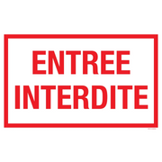 Pictogram Franstalig entree interdite tekst rood wit