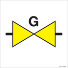 Pictogram gasafsluiter geel wit