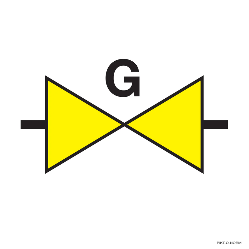 Pictogram gasafsluiter geel wit