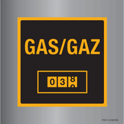 Pictogram gasmeter geel zwart aluminium
