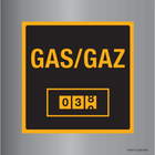 Pictogram gasmeter geel zwart aluminium