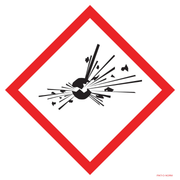 Pictogram ghs01 explosieve stoffen rood wit volgens ghs en clp
