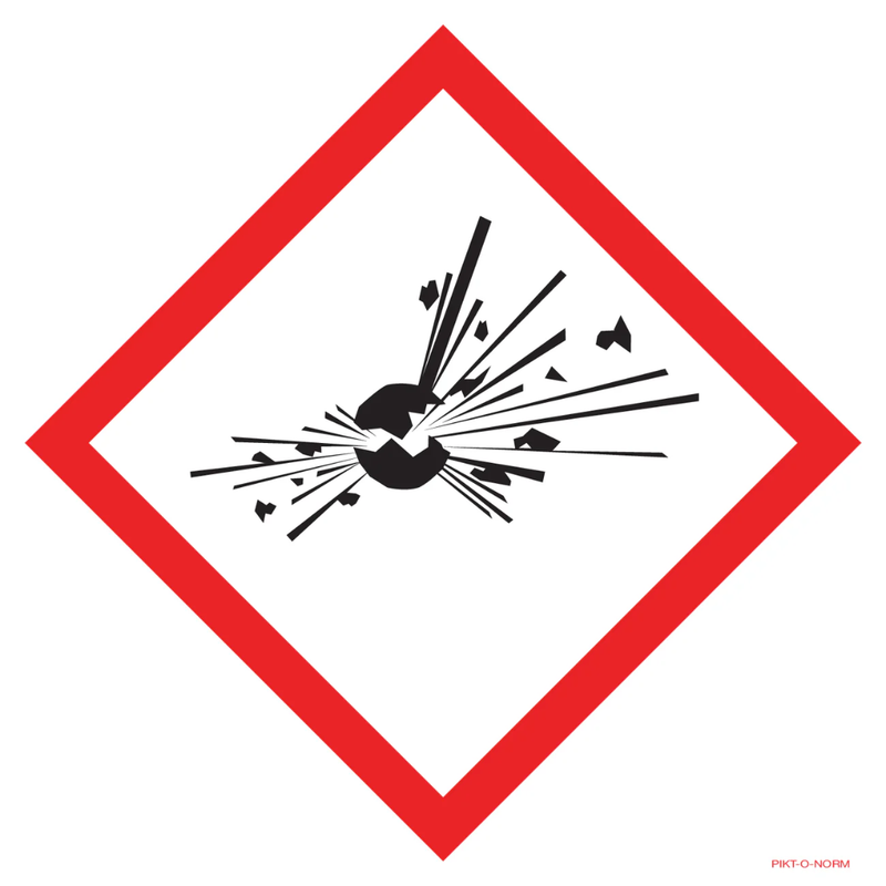 Pictogram ghs01 explosieve stoffen rood wit volgens ghs en clp