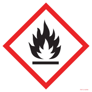 Pictogram ghs02 ontvlambare stoffen rood wit volgens ghs en clp