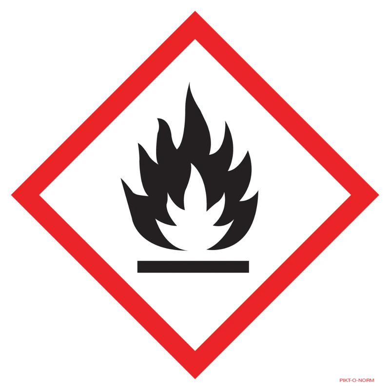 Pictogram ghs02 ontvlambare stoffen rood wit volgens ghs en clp