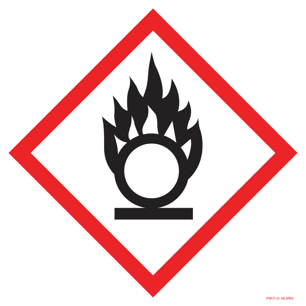 Pictogram ghs03 oxiderende stoffen rood wit volgens ghs en clp