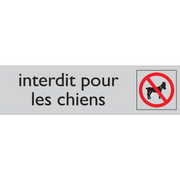Pictogram Franstalig interdit pour les chiens tekst rood grijs zelfklevende pvc