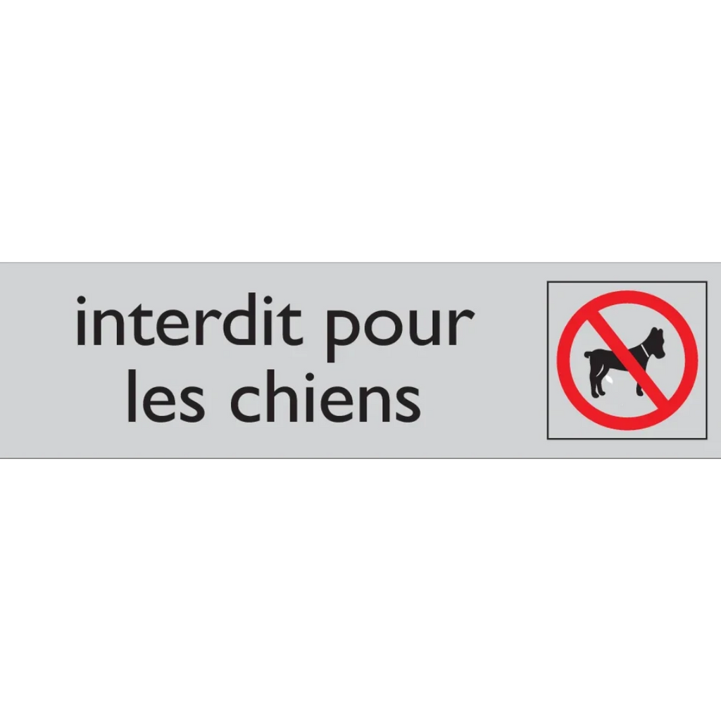 Pictogram Franstalig interdit pour les chiens tekst rood grijs zelfklevende pvc