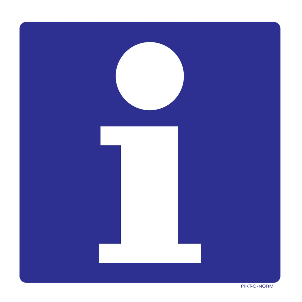 Pictogram info blauw wit