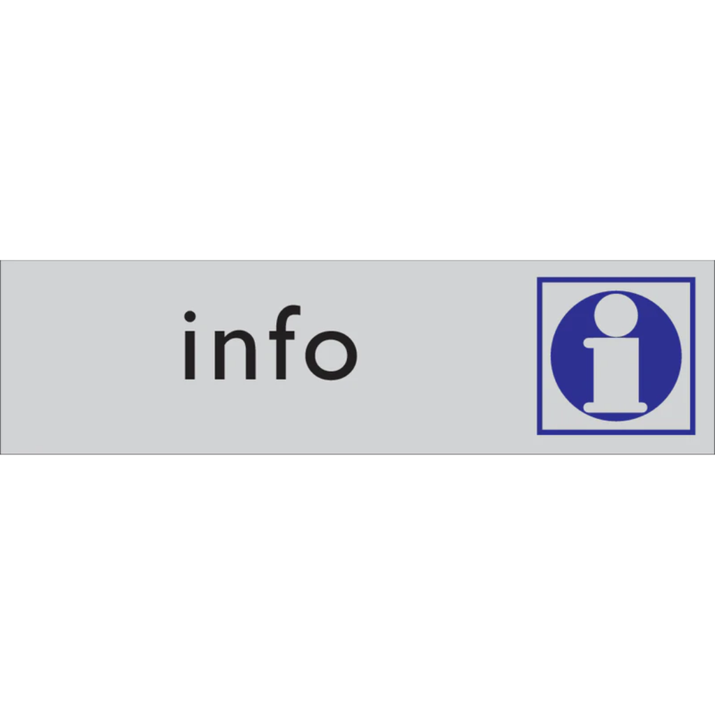 Pictogram info tekst blauw grijs zelfklevende pvc