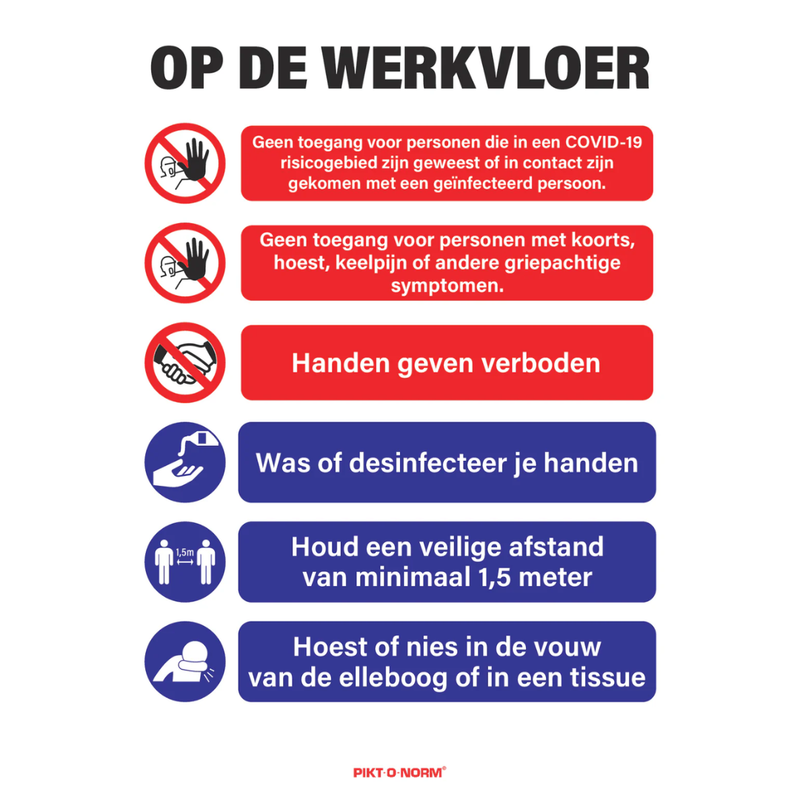 Pictogram Veiligheid op de werkvloer blauw rood wit