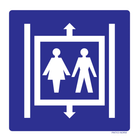 Pictogram lift blauw wit