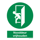 Pictogram nooddeur vrijhouden groen wit