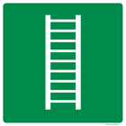 Pictogram noodladder groen wit volgens ISO 7010