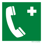 Pictogram telefoon EHBO groen wit volgens ISO 7010
