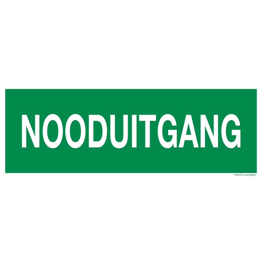Pictogram nooduitgang groen wit