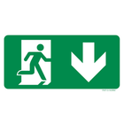 Pictogram nooduitgang beneden groen wit volgens ISO 7010