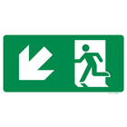 Pictogram nooduitgang beneden links groen wit volgens ISO 7010