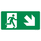 Pictogram nooduitgang beneden rechts groen wit volgens ISO 7010