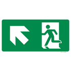 Pictogram nooduitgang boven links groen wit volgens ISO 7010