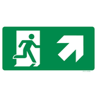 Pictogram nooduitgang boven rechts groen wit volgens ISO 7010