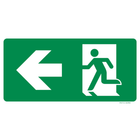 Pictogram nooduitgang links groen wit volgens ISO 7010