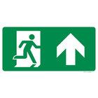 Pictogram nooduitgang rechtdoor groen wit volgens ISO 7010