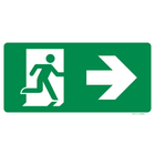 Pictogram nooduitgang rechts groen wit volgens ISO 7010