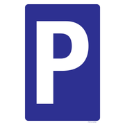 Pictogram parking blauw wit