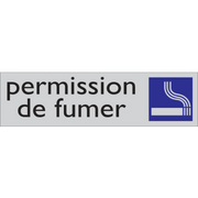Pictogram Franstalig permission de fumer tekst blauw grijs zelfklevende pvc