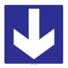Pictogram pijl blauw wit