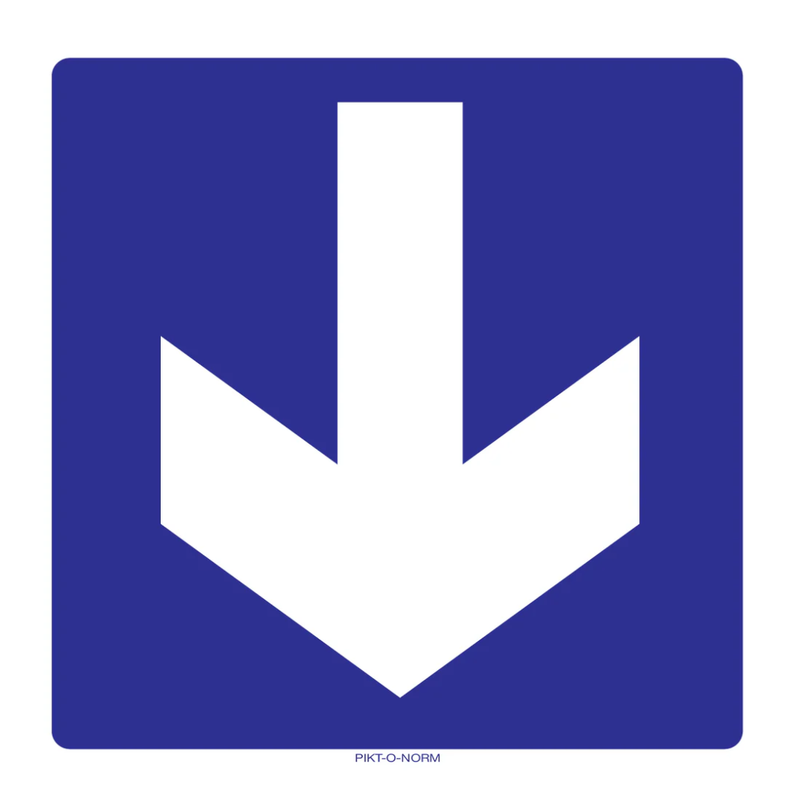 Pictogram pijl blauw wit