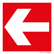 Pictogram pijl rood wit