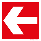 Pictogram pijl rood wit