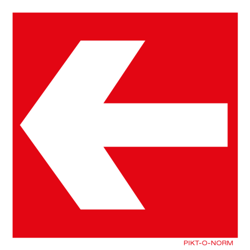 Pictogram pijl rood wit