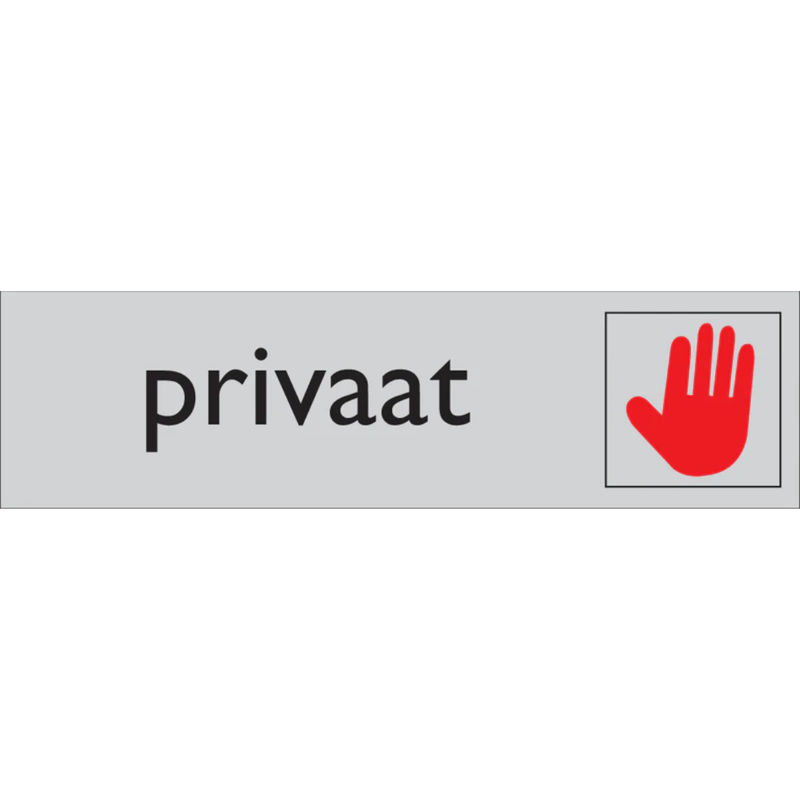 Pictogram privaat tekst rood grijs zelfklevende pvc