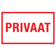 Pictogram privaat toegang tekst rood wit