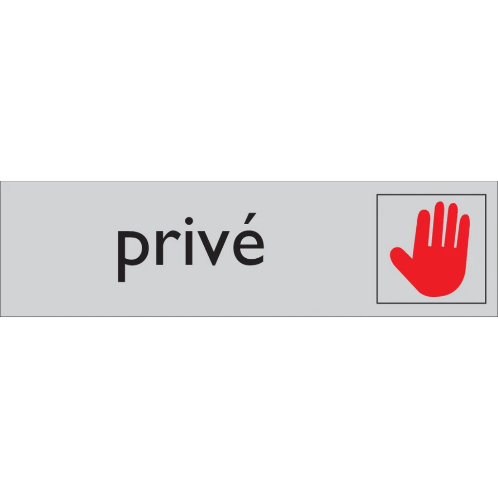 Pictogram Franstalig privé tekst rood grijs zelfklevende pvc