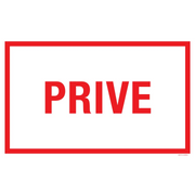 Pictogram Franstalig privaat toegang tekst rood wit