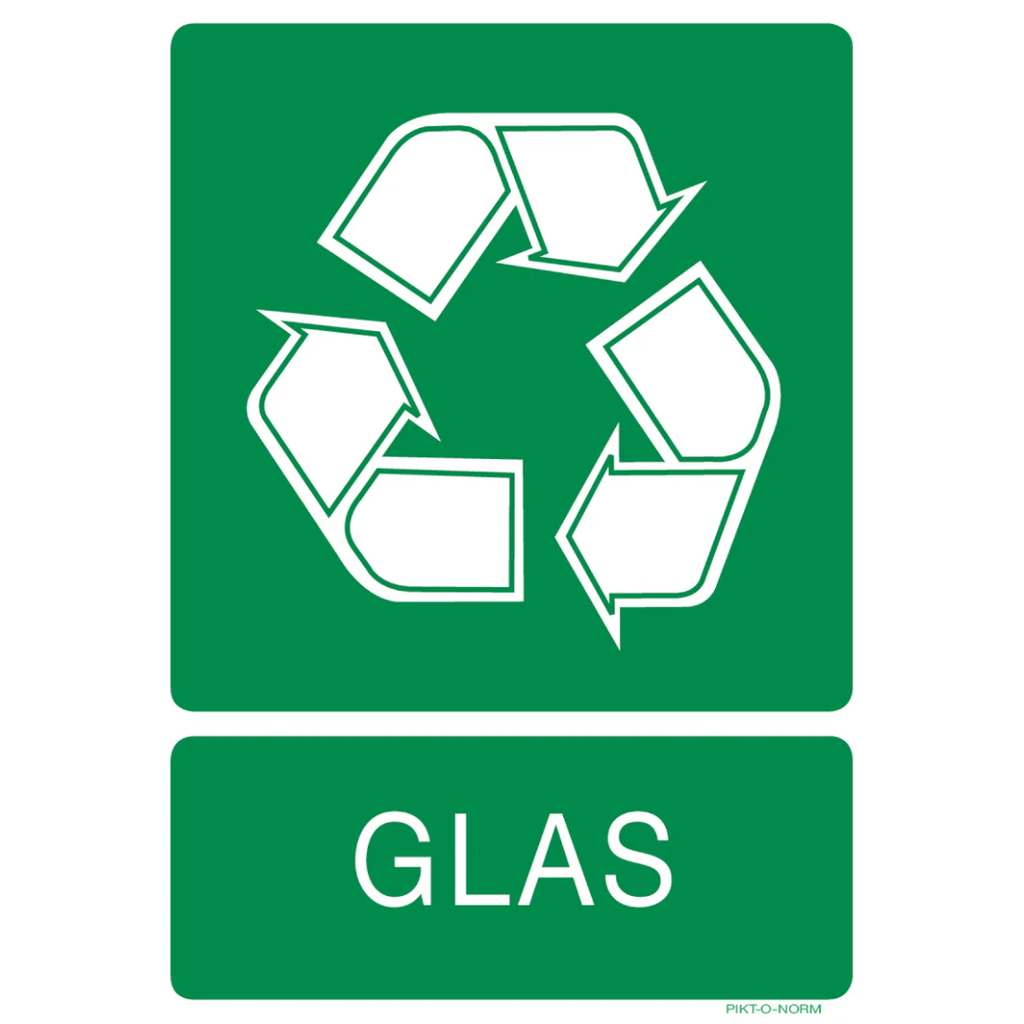 Pictogram recyclage glas groen wit
