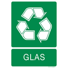 Pictogram recyclage glas groen wit