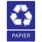 Pictogram recyclage papier blauw wit