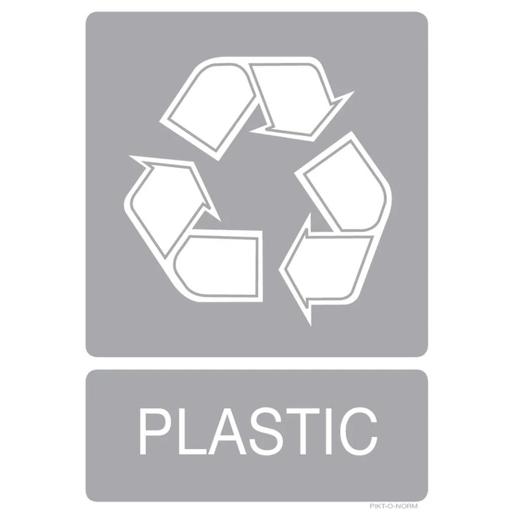 Pictogram recyclage plastiek grijs wit