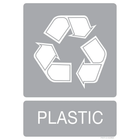 Pictogram recyclage plastiek grijs wit